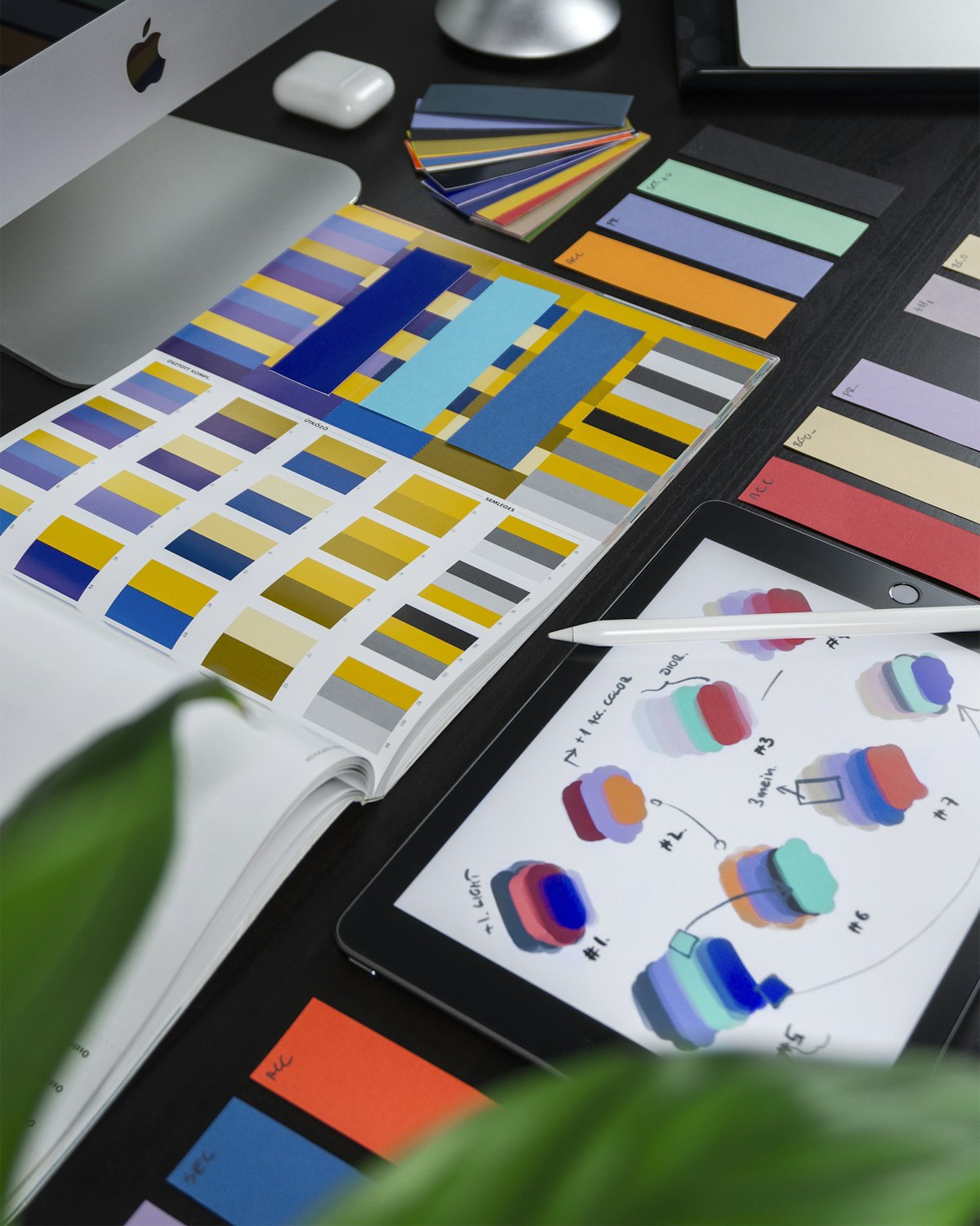 Design sketches and colour samples